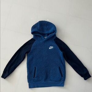 Nike Kids Navy and Black Fleece Hoodie